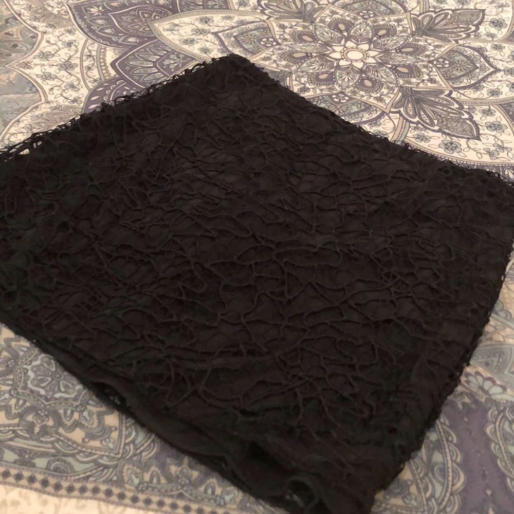 Black Pencil skirt with lace overlay